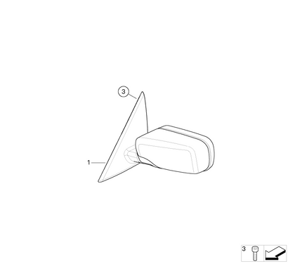 BMW Genuine Exterior Wing Mirror Heated NS Left