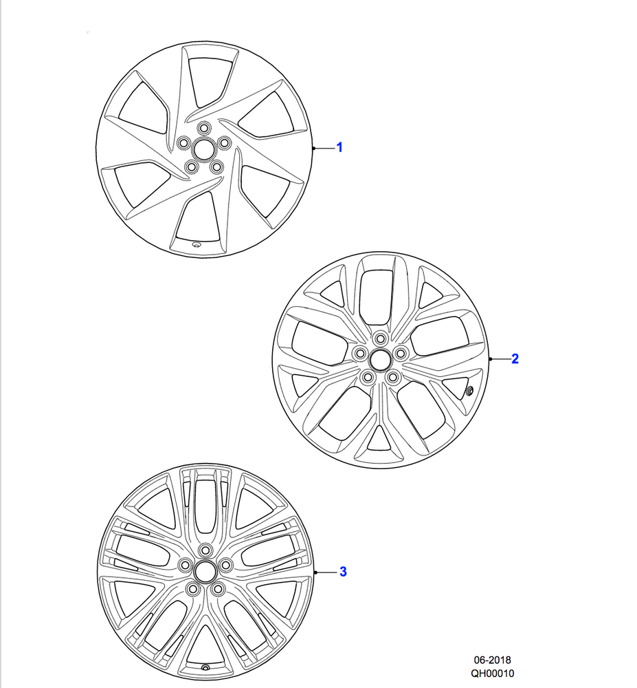Jaguar Alloy Wheel 20" Style 5068, 5 spoke, Gloss Black