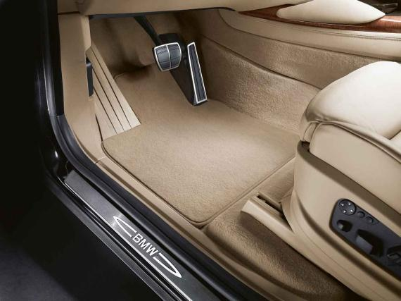 BMW Genuine Velour Car Floor Mats Set Beige