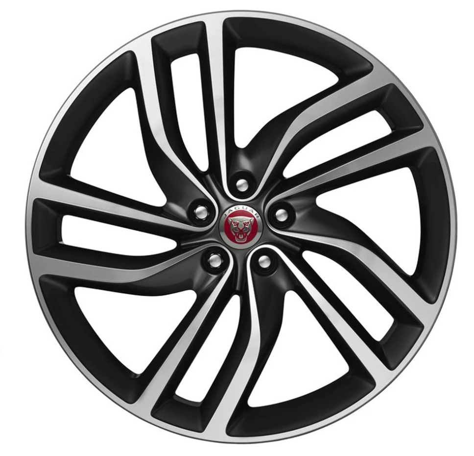 Jaguar Alloy Wheel 20" Style 5036, 5 split spoke, Satin Dark Grey Diamond Turned finish