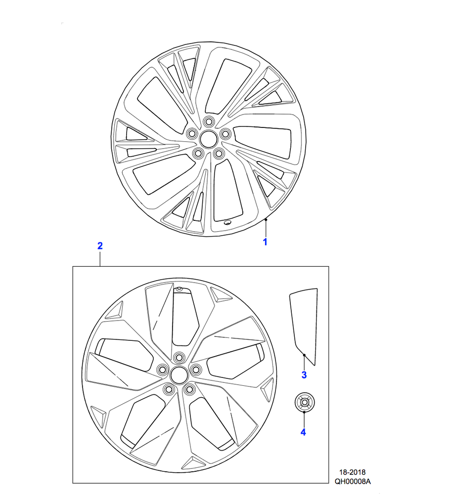 Jaguar Alloy Wheel 22" Style 5056, 5 split spoke, Dark Grey Diamond Turned finish