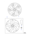 Jaguar Alloy Wheel 22" Style 5056, 5 split spoke, Dark Grey Diamond Turned finish