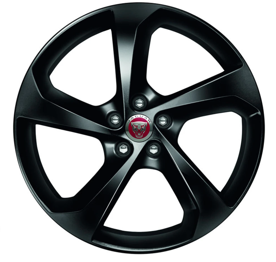 Jaguar Alloy Wheel 19" Fan, 5 spoke, with Gloss Black finish