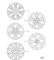 Jaguar Alloy Wheel 20" Style 1014, 10 spoke, Satin Grey Diamond Turned finish, Front