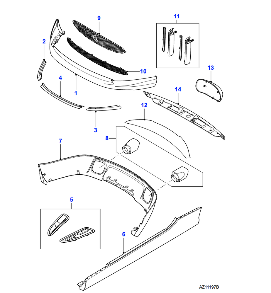 Jaguar Polished Tailpipe Finishers