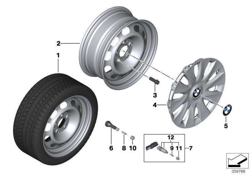 BMW/MINI Genuine 2x Valve Cap Cover Set For RDCi Wheel Fits Most