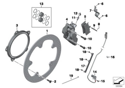 Genuine BMW Motorrad Front Brake Pads Set Sintered Metal K1600GT GTL 34117728945