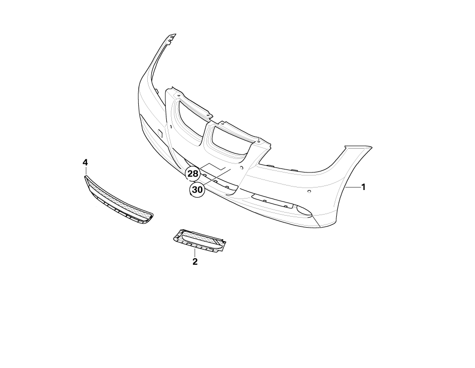 BMW Genuine Front Centre Lower Closed Bumper Grille