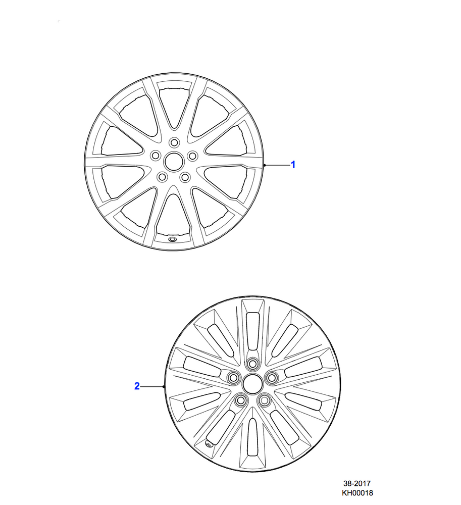 Jaguar Alloy Wheel 17" Style 1037, 10 spoke