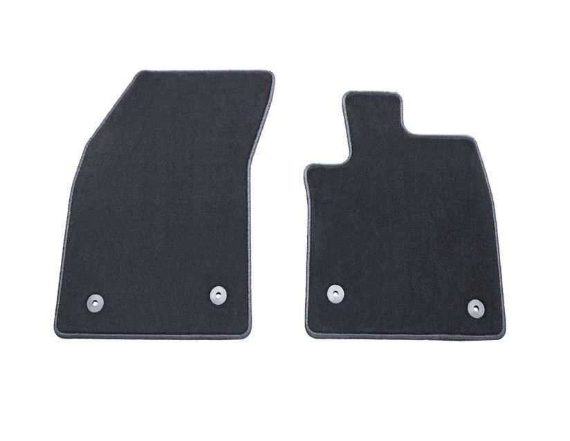 Ford Carpet Floor Mats black, front. Vehicles with automatic transmission.