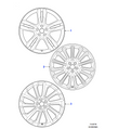 Jaguar Alloy Wheel 19" Style 1050, 10 spoke, Gloss Dark Grey Diamond Turned finish, Rear