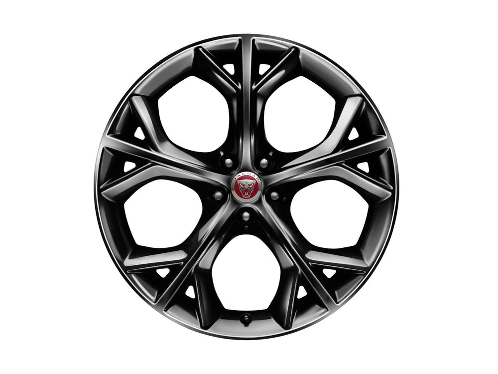 Jaguar Alloy Wheel 20" Style 5040, 5 split spoke, Metallic Black, Front, Pre 21MY