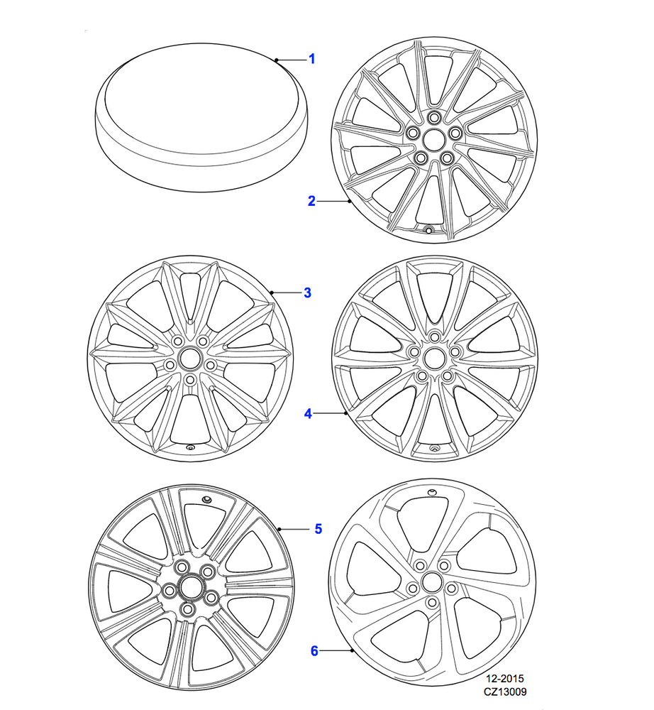 Jaguar Alloy Wheel 18" Style 1024, 10 spoke, Front