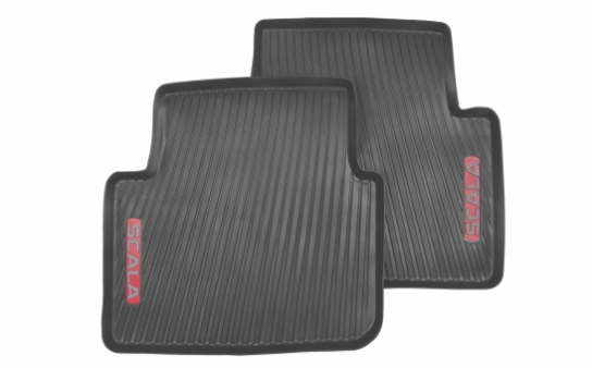 SKODA All-weather interior mats SCALA "“ black and red - rear