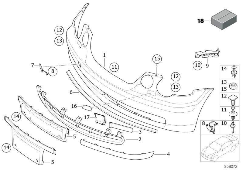 BMW Genuine Front Bumper Cover Tow Eye Flap Primed