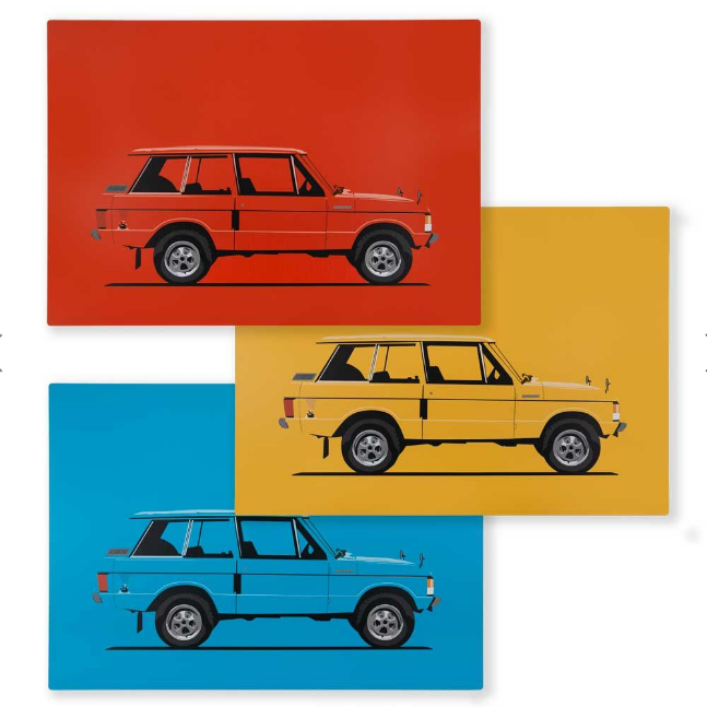 Limited Edition Range Rover Classic Artwork on Aluminium - Set of Three