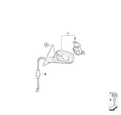 BMW Genuine Exterior Wing Mirror Heated NS Left