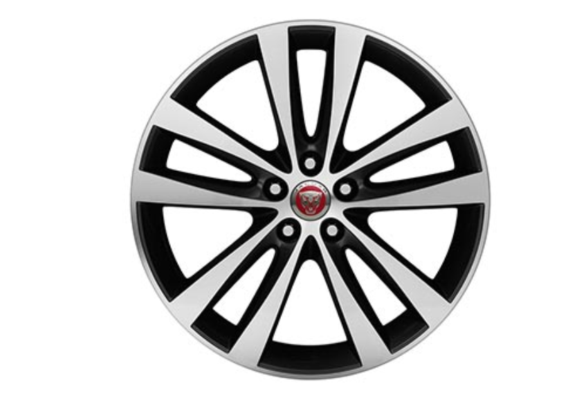 Jaguar Alloy Wheel 19" Style 5031, 5 split spoke, Anthracite with Silver Diamond Turned finish, Rear