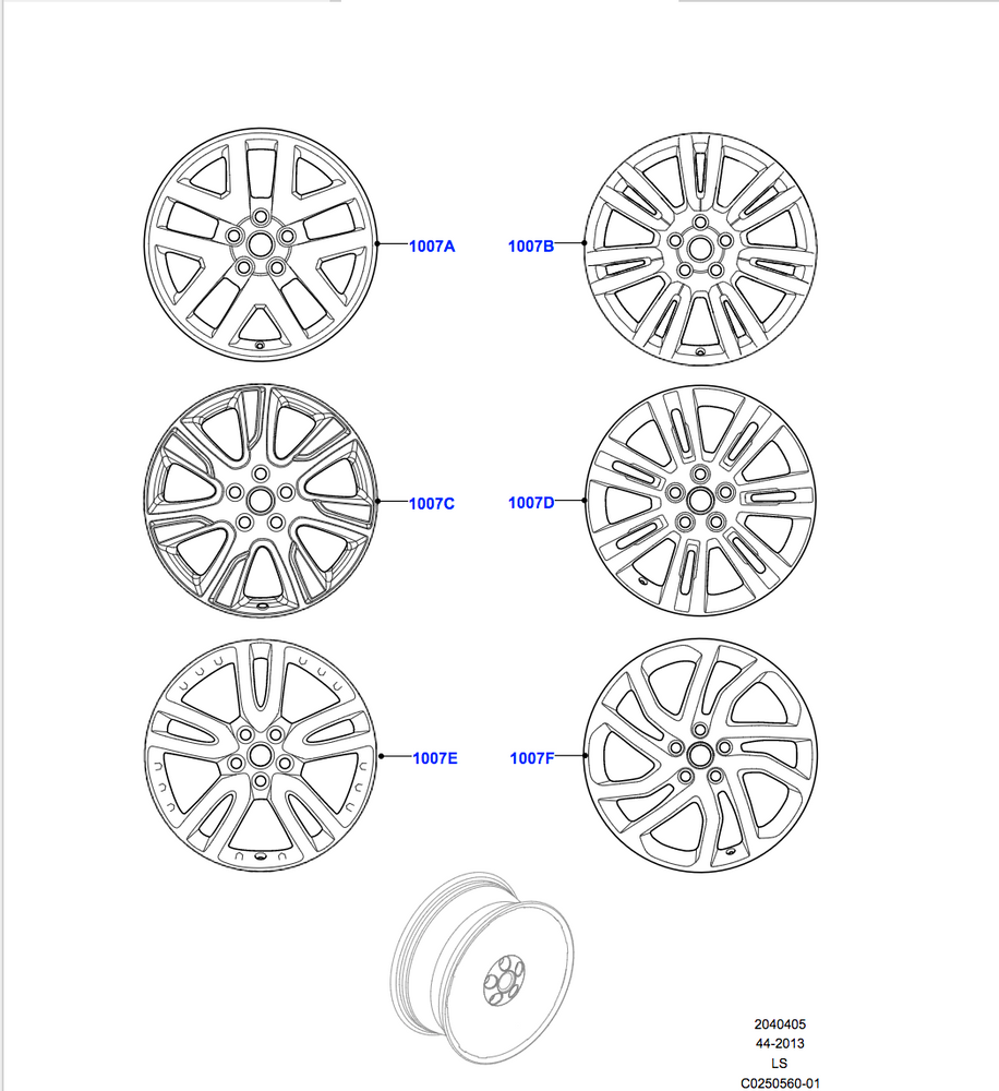 Land Rover Alloy Wheel - 19" 7 Spoke, 'Style 704', with Sparkle Silver finish