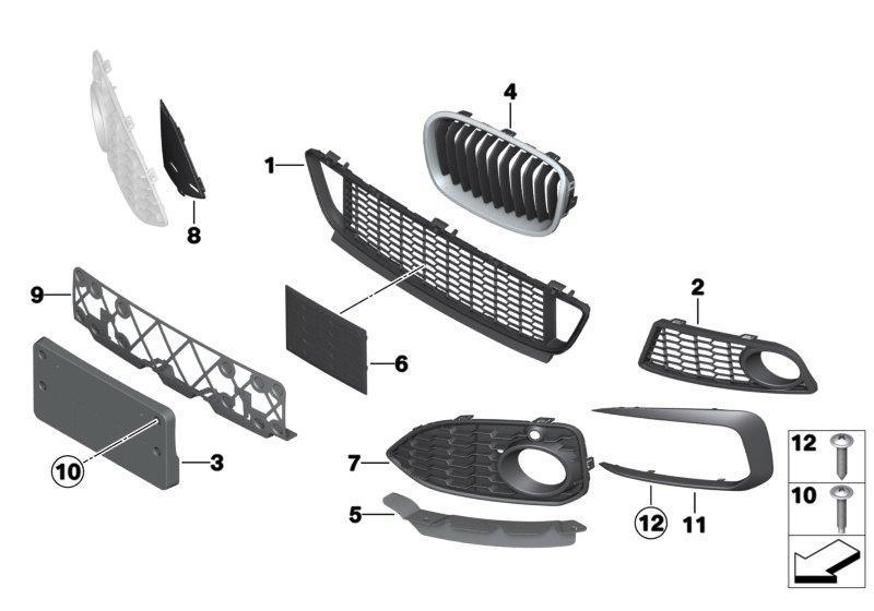 BMW Genuine Left Lower Part Trim Grid M