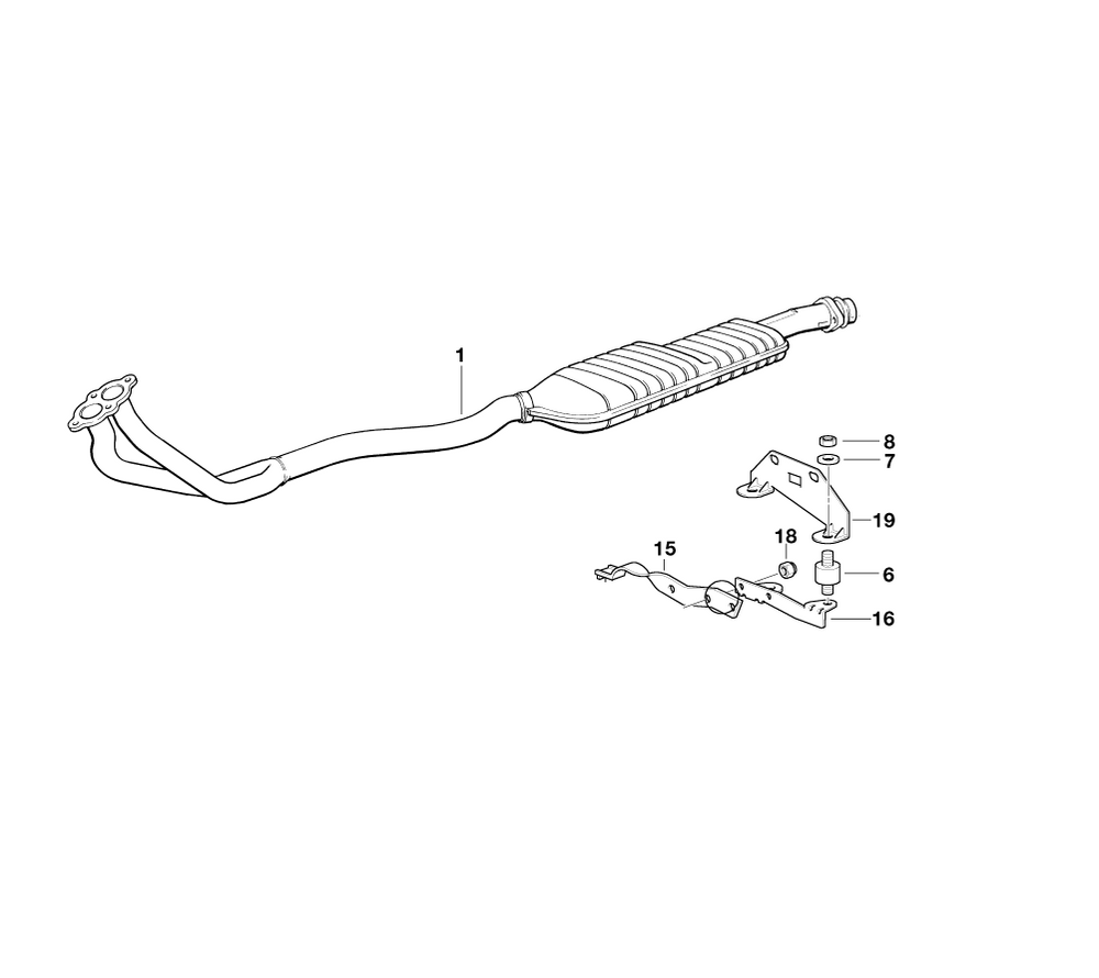BMW Genuine Exhaust Silencer/Muffler Bracket