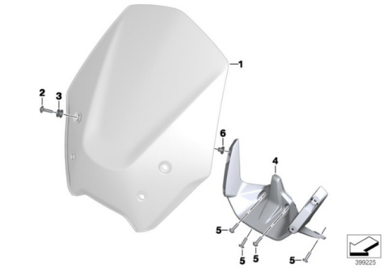 Genuine BMW Motorrad High Windshield Wind Screen Deflector R1200R (K53)
