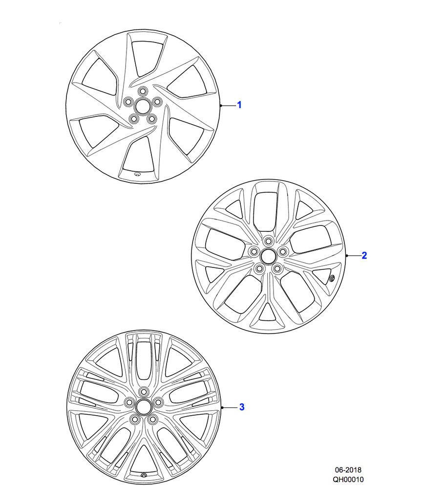Jaguar Alloy Wheel 20" Style 6007, 6 spoke, Dark Grey Diamond Turned finish