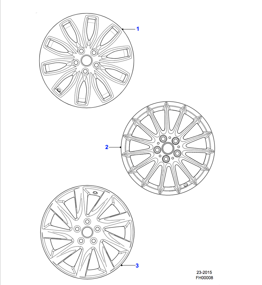 Jaguar Alloy Wheel 17" Style 1016, 15 spoke, Silver
