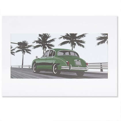 Jaguar Heritage Art Print - Grey and White