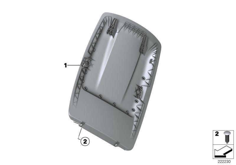 BMW Genuine Front Seat Rear Panel Cover With Pocket Black Leather