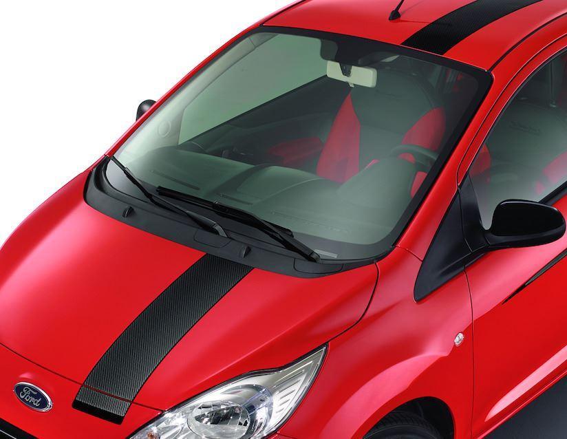Ford Ka Decor Stripes for bonnet, roof and tailgate, Carbon design 09/2008  05/2016