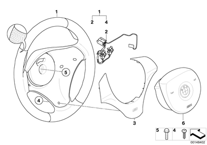 BMW Genuine M Steering Wheel Cover Trim Leather Black