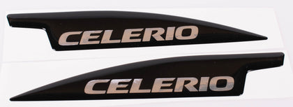 Suzuki Side body mouldings badge, black / silver logo, 2 pcs