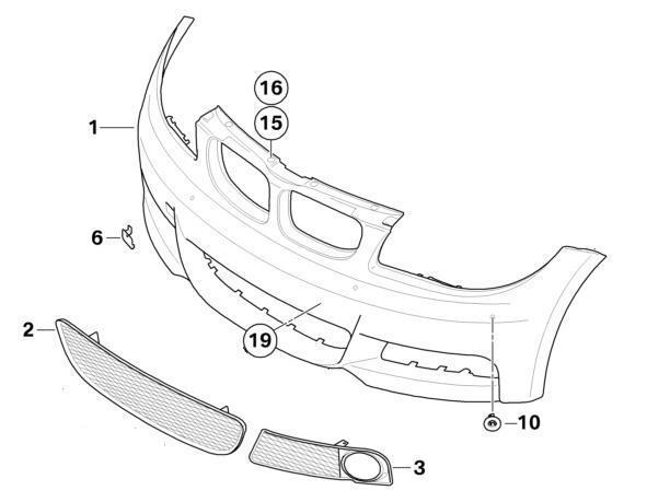 BMW Genuine M Sport Front Right Lower Bumper Grille