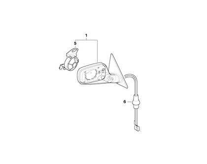 BMW Genuine Right OS Exterior Wing Mirror Heated Black