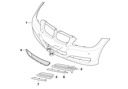 BMW Genuine Front Lower Bumper Grille Panel Trim