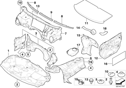 BMW Genuine Front Door Sound Insulating Trim Driver O/S