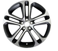 Jaguar Alloy Wheel 18" Style 5029, 5 split spoke, Mid Silver Diamond Turned finish, Rear