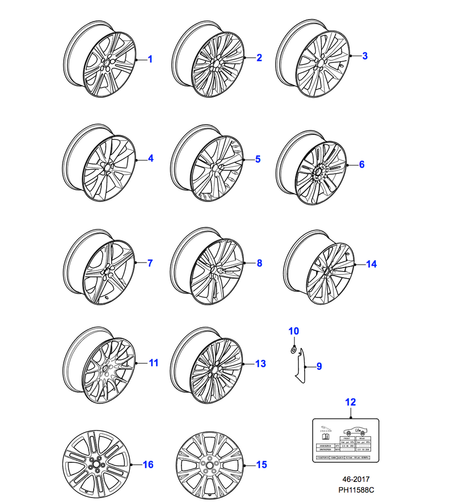 Jaguar Alloy Wheel 19" Caravela, Rear