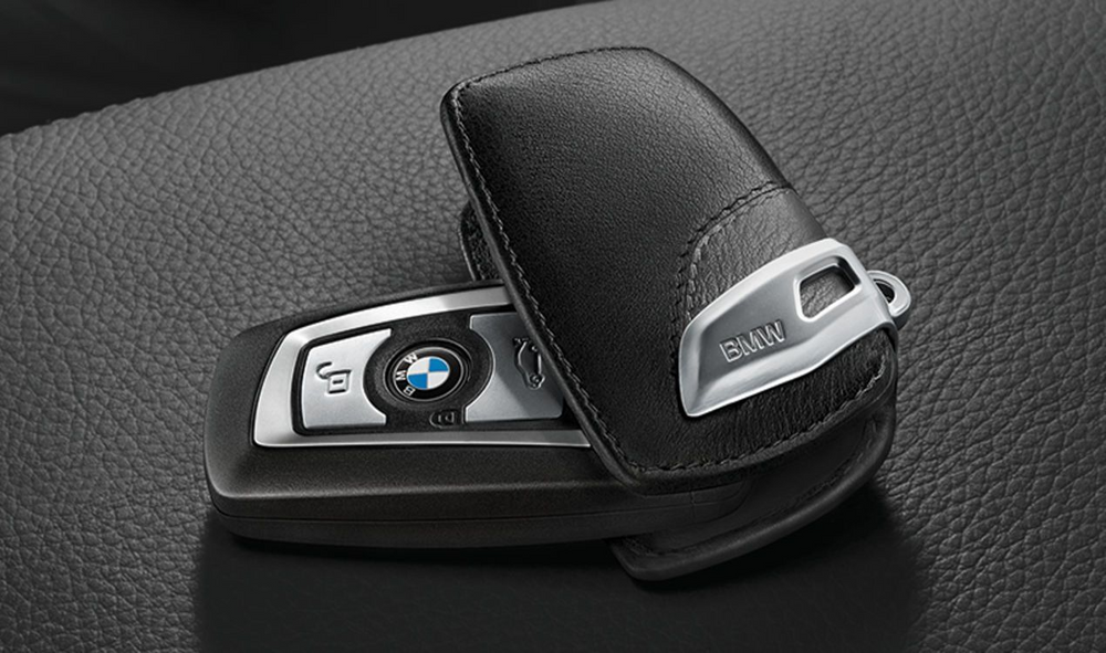 BMW Genuine Key Holder Fob Leather Case/Cover Black