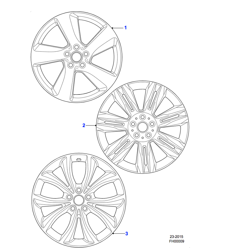 Jaguar Alloy Wheel 18" Style 5033, 5 split spoke, Silver