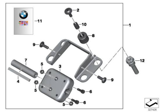 Genuine BMW Navigator GPS Mounting Clamp Mount Bracket F 800 GT 77528529421