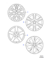 Jaguar Alloy Wheel 18" Style 7009, 7 split spoke, Silver