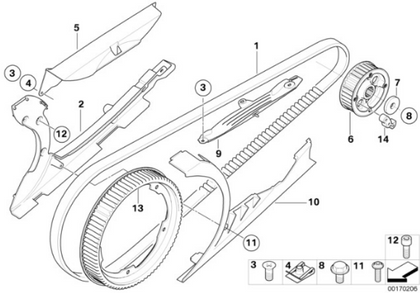 Genuine BMW Rear Final Drive Timing Tooth Belt For F 800 GT F 800 GT 33838521719