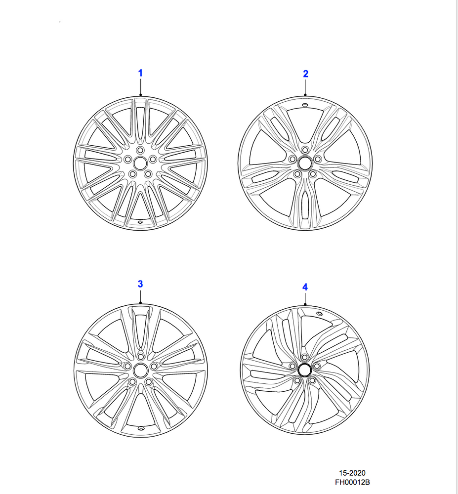 Jaguar Alloy Wheel 20" Style 9004, 9 split spoke, Silver