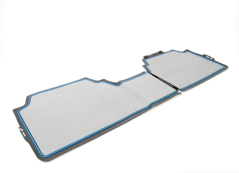 Original BMW I3 Floor Mats Set - Black With Blue Edge, Arm Panels & Foot Mats (Lengenfelder)