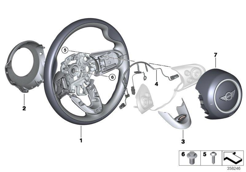 MINI Genuine JCW Cover Trim For Sport Steering Wheel - Bottom