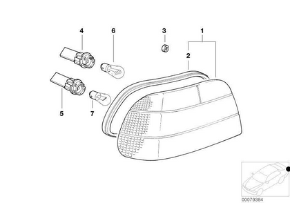 BMW Genuine Rear Stoplamp Hex Nut x4