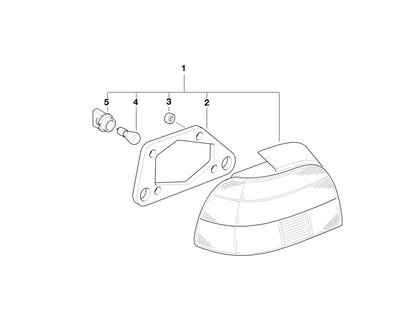 BMW Genuine Rear Light/Lamp Bulb Socket/Holder Yellow/Silver