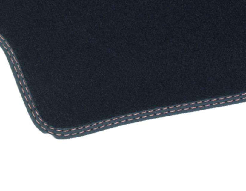 Ford Fiesta Velour Floor Mats rear, black with cognac double stitching 11/2012  06/2017